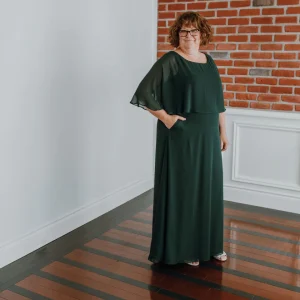 Johanna - robe longue en chiffon avec poches et volant au haut
