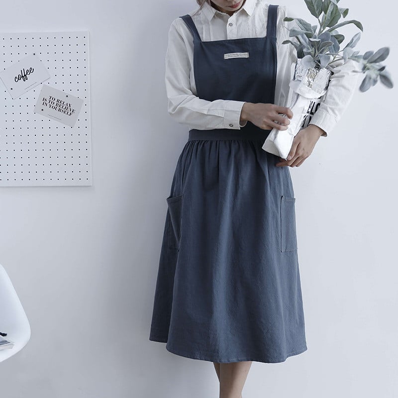 Robe Tablier Plissée en Coton Lavé – Image 2