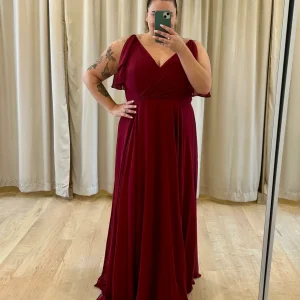 Stone - robe longue en chiffon à manches romantiques