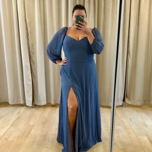 Donkey - robe longue à décolleté en V et manches bouffantes avec poches