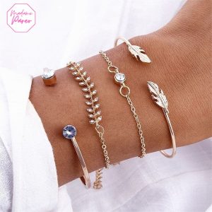 Bracelet Torque et Chaines Dorées
