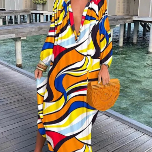 Robe Bohème Fluide à Manches Longues