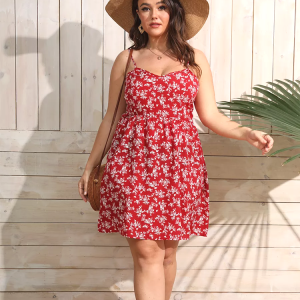 Robe D’été Grande Taille Dos Nu Motif Floral